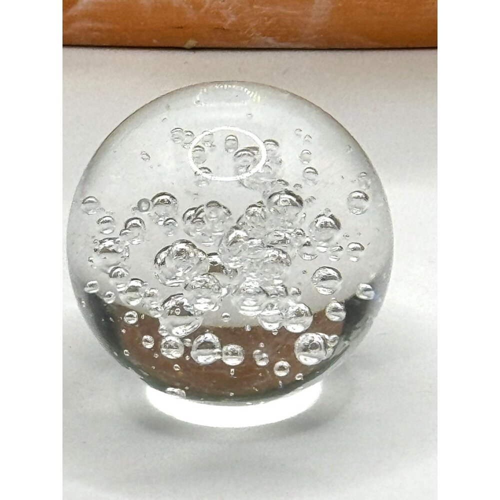 Clear Glass Bubble Paperweight Round Orb Decoration